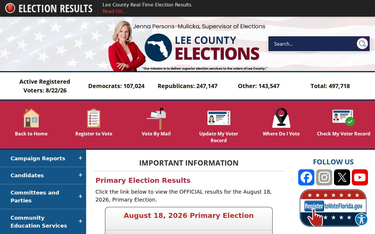 Lee County Elections services for Bonita Springs voters