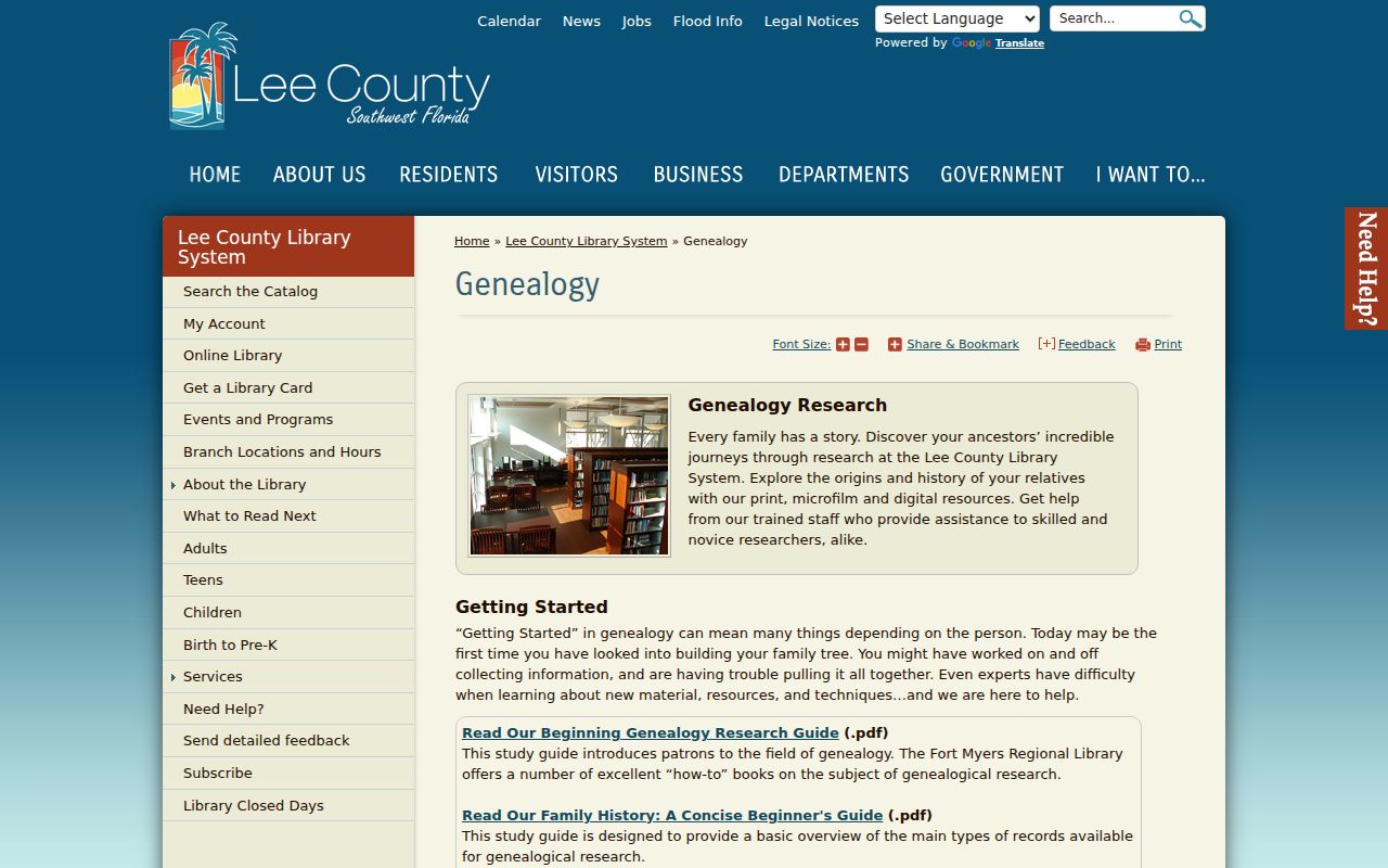 Bonita Springs city directory Lee Library genealogy resources