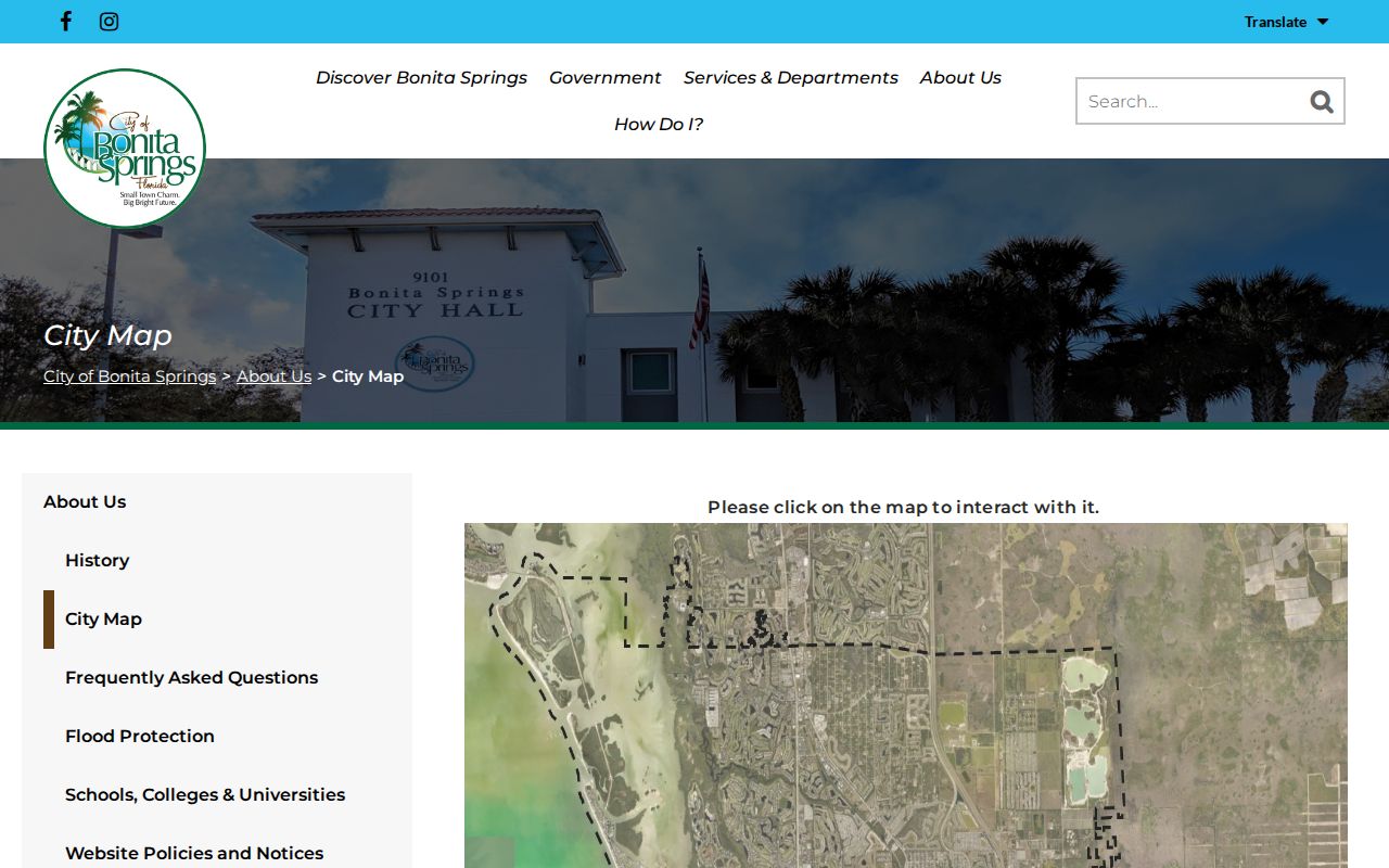 Bonita Springs street directory city boundary map